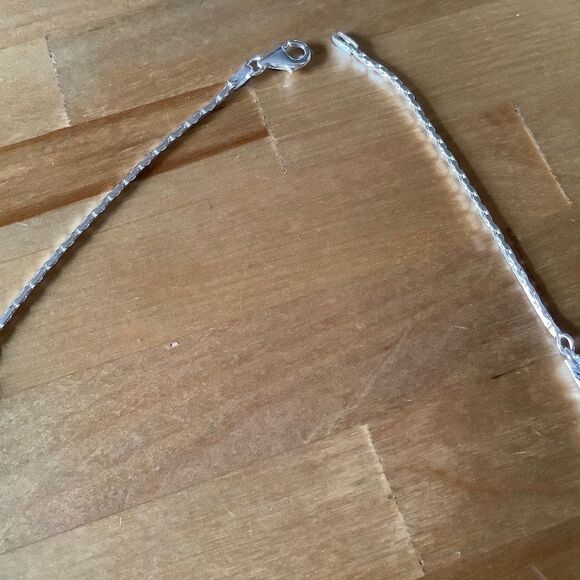 𝅺sterling SILVER 925 WHITE ZIRCON NECKLACE/BRACELET WOMAN SET​ - Picture 5 of 14